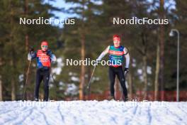 28.02.2024, Oslo, Norway (NOR): Reto Burgermeister (SUI), Niklas Hartweg (SUI) - IBU World Cup Biathlon, training, Oslo (NOR). www.nordicfocus.com. © Manzoni/NordicFocus. Every downloaded picture is fee-liable.