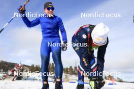 28.02.2024, Oslo, Norway (NOR): Toni Puntel (ITA), Salomon race service, Greg Deschamps (FRA), technician Team France, (l-r) - IBU World Cup Biathlon, training, Oslo (NOR). www.nordicfocus.com. © Manzoni/NordicFocus. Every downloaded picture is fee-liable.