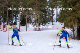 28.02.2024, Oslo, Norway (NOR): Miha Dovzan (SLO), Lovro Planko (SLO), (l-r) - IBU World Cup Biathlon, training, Oslo (NOR). www.nordicfocus.com. © Manzoni/NordicFocus. Every downloaded picture is fee-liable.