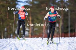 28.02.2024, Oslo, Norway (NOR): Reto Burgermeister (SUI), Niklas Hartweg (SUI) - IBU World Cup Biathlon, training, Oslo (NOR). www.nordicfocus.com. © Manzoni/NordicFocus. Every downloaded picture is fee-liable.