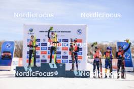 10.03.2024, Soldier Hollow, United States of America (USA): Tarjei Boe (NOR), Johannes Thingnes Boe (NOR), Emilien Jacquelin (FRA), Sturla Holm Laegreid (NOR), Sebastian Samuelsson (SWE), Tommaso Giacomel (ITA), (l-r) - IBU World Cup Biathlon, pursuit men, Soldier Hollow (USA). www.nordicfocus.com. © Manzoni/NordicFocus. Every downloaded picture is fee-liable.