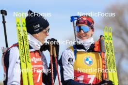 10.03.2024, Soldier Hollow, United States of America (USA): Tarjei Boe (NOR), Johannes Thingnes Boe (NOR), (l-r) - IBU World Cup Biathlon, pursuit men, Soldier Hollow (USA). www.nordicfocus.com. © Manzoni/NordicFocus. Every downloaded picture is fee-liable.