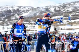 08.03.2024, Soldier Hollow, United States of America (USA): Vetle Sjaastad Christiansen (NOR), Johannes Thingnes Boe (NOR), (l-r) - IBU World Cup Biathlon, relay men, Soldier Hollow (USA). www.nordicfocus.com. © Manzoni/NordicFocus. Every downloaded picture is fee-liable.