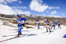 08.03.2024, Soldier Hollow, United States of America (USA): Artem Pryma (UKR), Renars Birkentals (LAT), George Buta (ROU), Alexandr Mukhin (KAZ), Vincent Bonacci (USA), (l-r) - IBU World Cup Biathlon, relay men, Soldier Hollow (USA). www.nordicfocus.com. © Manzoni/NordicFocus. Every downloaded picture is fee-liable.