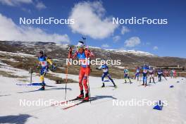08.03.2024, Soldier Hollow, United States of America (USA): Viktor Brandt (SWE), Dominic Unterweger (AUT), (l-r) - IBU World Cup Biathlon, relay men, Soldier Hollow (USA). www.nordicfocus.com. © Manzoni/NordicFocus. Every downloaded picture is fee-liable.