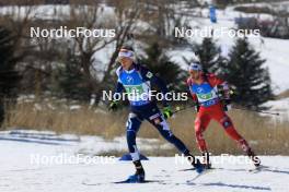08.03.2024, Soldier Hollow, United States of America (USA): Tero Seppala (FIN), Simon Eder (AUT), (l-r) - IBU World Cup Biathlon, relay men, Soldier Hollow (USA). www.nordicfocus.com. © Manzoni/NordicFocus. Every downloaded picture is fee-liable.