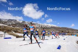 08.03.2024, Soldier Hollow, United States of America (USA): Sturla Holm Laegreid (NOR), Justus Strelow (GER), Fabien Claude (FRA), (l-r) - IBU World Cup Biathlon, relay men, Soldier Hollow (USA). www.nordicfocus.com. © Manzoni/NordicFocus. Every downloaded picture is fee-liable.