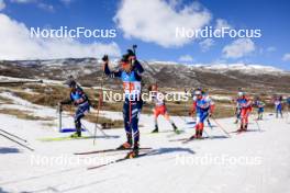 08.03.2024, Soldier Hollow, United States of America (USA): Patrick Braunhofer (ITA), Fabien Claude (FRA), Joscha Burkhalter (SUI), Michal Krcmar (CZE), Dominic Unterweger (AUT), (l-r) - IBU World Cup Biathlon, relay men, Soldier Hollow (USA). www.nordicfocus.com. © Manzoni/NordicFocus. Every downloaded picture is fee-liable.