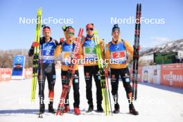 08.03.2024, Soldier Hollow, United States of America (USA): Philipp Nawrath (GER), Benedikt Doll (GER), Johannes Kuehn (GER), Justus Strelow (GER), (l-r) - IBU World Cup Biathlon, relay men, Soldier Hollow (USA). www.nordicfocus.com. © Manzoni/NordicFocus. Every downloaded picture is fee-liable.
