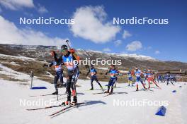 08.03.2024, Soldier Hollow, United States of America (USA): Sturla Holm Laegreid (NOR), Justus Strelow (GER), Patrick Braunhofer (ITA), Fabien Claude (FRA), Michal Krcmar (CZE), (l-r) - IBU World Cup Biathlon, relay men, Soldier Hollow (USA). www.nordicfocus.com. © Manzoni/NordicFocus. Every downloaded picture is fee-liable.