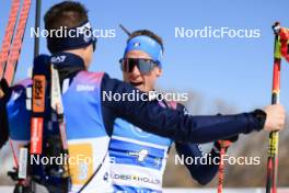 08.03.2024, Soldier Hollow, United States of America (USA): Didier Bionaz (ITA), Lukas Hofer (ITA), (l-r) - IBU World Cup Biathlon, relay men, Soldier Hollow (USA). www.nordicfocus.com. © Manzoni/NordicFocus. Every downloaded picture is fee-liable.