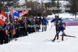 08.03.2024, Soldier Hollow, United States of America (USA): Sean Doherty (USA), Johannes Kuehn (GER), Jonas Marecek (CZE), (l-r) - IBU World Cup Biathlon, relay men, Soldier Hollow (USA). www.nordicfocus.com. © Manzoni/NordicFocus. Every downloaded picture is fee-liable.