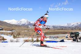 08.03.2024, Soldier Hollow, United States of America (USA): Dominic Unterweger (AUT) - IBU World Cup Biathlon, relay men, Soldier Hollow (USA). www.nordicfocus.com. © Manzoni/NordicFocus. Every downloaded picture is fee-liable.
