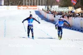 08.03.2024, Soldier Hollow, United States of America (USA): Antonin Guigonnat (FRA), Otto Invenius (FIN), (l-r) - IBU World Cup Biathlon, relay men, Soldier Hollow (USA). www.nordicfocus.com. © Manzoni/NordicFocus. Every downloaded picture is fee-liable.