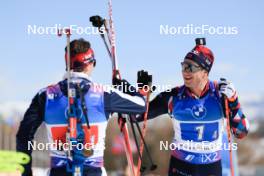 08.03.2024, Soldier Hollow, United States of America (USA): Sturla Holm Laegreid (NOR), Vetle Sjaastad Christiansen (NOR), (l-r) - IBU World Cup Biathlon, relay men, Soldier Hollow (USA). www.nordicfocus.com. © Manzoni/NordicFocus. Every downloaded picture is fee-liable.