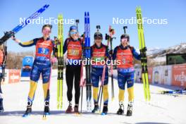 09.03.2024, Soldier Hollow, United States of America (USA): Elvira Oeberg (SWE), Hanna Oeberg (SWE), Mona Brorsson (SWE), Anna Magnusson (SWE), (l-r) - IBU World Cup Biathlon, relay women, Soldier Hollow (USA). www.nordicfocus.com. © Manzoni/NordicFocus. Every downloaded picture is fee-liable.
