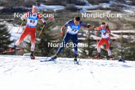 09.03.2024, Soldier Hollow, United States of America (USA): Logan Pletz (CAN), Jake Brown (USA), Christian Gow (CAN), (l-r) - IBU World Cup Biathlon, sprint men, Soldier Hollow (USA). www.nordicfocus.com. © Manzoni/NordicFocus. Every downloaded picture is fee-liable.