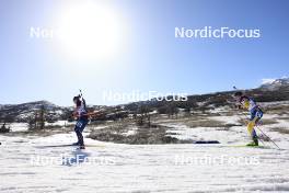 08.03.2024, Soldier Hollow, United States of America (USA): Julia Simon (FRA), Hanna Oeberg (SWE), (l-r) - IBU World Cup Biathlon, sprint women, Soldier Hollow (USA). www.nordicfocus.com. © Manzoni/NordicFocus. Every downloaded picture is fee-liable.
