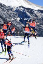 17.03.2024, Canmore, Canada (CAN): Johannes Dale-Skjevdal (NOR), Tarjei Boe (NOR), Eric Perrot (FRA), Sturla Holm Laegreid (NOR), (l-r) - IBU World Cup Biathlon, mass men, Canmore (CAN). www.nordicfocus.com. © Manzoni/NordicFocus. Every downloaded picture is fee-liable.
