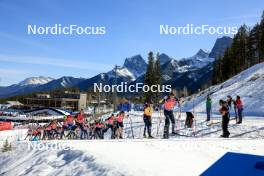 17.03.2024, Canmore, Canada (CAN): Emilien Jacquelin (FRA), Sebastian Samuelsson (SWE), Johannes Dale-Skjevdal (NOR), Lukas Hofer (ITA), Tarjei Boe (NOR), Sturla Holm Laegreid (NOR), Johannes Thingnes Boe (NOR), Vetle Sjaastad Christiansen (NOR), (l-r) - IBU World Cup Biathlon, mass men, Canmore (CAN). www.nordicfocus.com. © Manzoni/NordicFocus. Every downloaded picture is fee-liable.