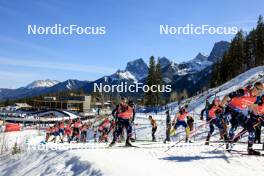 17.03.2024, Canmore, Canada (CAN): Justus Strelow (GER), Quentin Fillon Maillet (FRA), Martin Ponsiluoma (SWE), (l-r) - IBU World Cup Biathlon, mass men, Canmore (CAN). www.nordicfocus.com. © Manzoni/NordicFocus. Every downloaded picture is fee-liable.