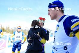 16.03.2024, Canmore, Canada (CAN): Viktor Brandt (SWE), Hanna Oeberg (SWE), Peppe Femling (SWE), Sebastian Samuelsson (SWE), (l-r) - IBU World Cup Biathlon, pursuit men, Canmore (CAN). www.nordicfocus.com. © Manzoni/NordicFocus. Every downloaded picture is fee-liable.