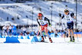 16.03.2024, Canmore, Canada (CAN): Jeremy Finello (SUI), Elia Zeni (ITA) - IBU World Cup Biathlon, pursuit men, Canmore (CAN). www.nordicfocus.com. © Manzoni/NordicFocus. Every downloaded picture is fee-liable.