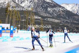 16.03.2024, Canmore, Canada (CAN): Emilien Jacquelin (FRA), Tarjei Boe (NOR), Eric Perrot (FRA), (l-r) - IBU World Cup Biathlon, pursuit men, Canmore (CAN). www.nordicfocus.com. © Manzoni/NordicFocus. Every downloaded picture is fee-liable.