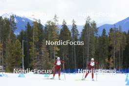 12.03.2024, Canmore, Canada (CAN): Sanita Bulina (LAT), Annija Sabule (LAT), (l-r) - IBU World Cup Biathlon, training, Canmore (CAN). www.nordicfocus.com. © Manzoni/NordicFocus. Every downloaded picture is fee-liable.