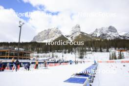 12.03.2024, Canmore, Canada (CAN): Overview over the shooting range with Justine Braisaz-Bouchet (FRA) - IBU World Cup Biathlon, training, Canmore (CAN). www.nordicfocus.com. © Manzoni/NordicFocus. Every downloaded picture is fee-liable.