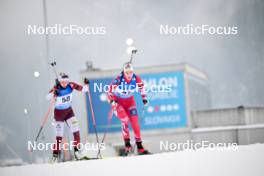 24.01.2024, Brezno-Osrblie, Slovakia (SVK): Annija Sabule (LAT), Julia Schwaiger (AUT), (l-r) - IBU Open European Championships Biathlon, individual women, Brezno-Osrblie (SVK). www.nordicfocus.com. © Reichert/NordicFocus. Every downloaded picture is fee-liable.