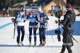 28.01.2024, Brezno-Osrblie, Slovakia (SVK): Ida Lien (NOR), Maren Kirkeeide (NOR), Isak Frey (NOR), (l-r) - IBU Open European Championships Biathlon, mixed relay, Brezno-Osrblie (SVK). www.nordicfocus.com. © Reichert/NordicFocus. Every downloaded picture is fee-liable.