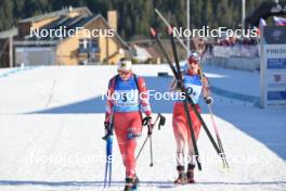28.01.2024, Brezno-Osrblie, Slovakia (SVK): Lea Rothschopf (AUT), Flurina Volken (SUI), (l-r) - IBU Open European Championships Biathlon, mixed relay, Brezno-Osrblie (SVK). www.nordicfocus.com. © Reichert/NordicFocus. Every downloaded picture is fee-liable.