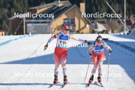 28.01.2024, Brezno-Osrblie, Slovakia (SVK): Lydia Hiernickel (SUI), Flurina Volken (SUI), (l-r) - IBU Open European Championships Biathlon, mixed relay, Brezno-Osrblie (SVK). www.nordicfocus.com. © Reichert/NordicFocus. Every downloaded picture is fee-liable.