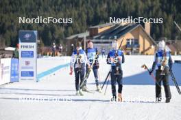 28.01.2024, Brezno-Osrblie, Slovakia (SVK): Ida Lien (NOR), Maren Kirkeeide (NOR), Isak Frey (NOR), Johan-Olav Botn (NOR), (l-r) - IBU Open European Championships Biathlon, mixed relay, Brezno-Osrblie (SVK). www.nordicfocus.com. © Reichert/NordicFocus. Every downloaded picture is fee-liable.