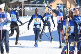 28.01.2024, Brezno-Osrblie, Slovakia (SVK): Nicolo' Betemps (ITA), Beatrice Trabucchi (ITA), Hannah Auchentaller (ITA), Nicola Romanin (ITA), (l-r) - IBU Open European Championships Biathlon, mixed relay, Brezno-Osrblie (SVK). www.nordicfocus.com. © Reichert/NordicFocus. Every downloaded picture is fee-liable.