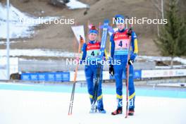 28.01.2024, Brezno-Osrblie, Slovakia (SVK): Sara Andersson (SWE), Anton Ivarsson (SWE), (l-r) - IBU Open European Championships Biathlon, single mixed relay, Brezno-Osrblie (SVK). www.nordicfocus.com. © Reichert/NordicFocus. Every downloaded picture is fee-liable.