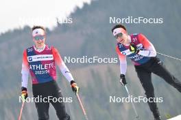 23.01.2024, Brezno-Osrblie, Slovakia (SVK): Logan Pletz (CAN), Zachary Connely (CAN), (l-r) - IBU Open European Championships Biathlon, training, Brezno-Osrblie (SVK). www.nordicfocus.com. © Reichert/NordicFocus. Every downloaded picture is fee-liable.