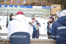 25.01.2024, Brezno-Osrblie, Slovakia (SVK): Karoline Erdal (NOR), Ida Lien (NOR), (l-r) - IBU Open European Championships Biathlon, training, Brezno-Osrblie (SVK). www.nordicfocus.com. © Reichert/NordicFocus. Every downloaded picture is fee-liable.