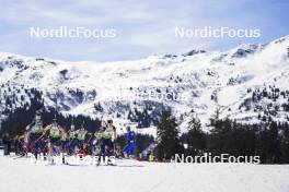 22.03.2024, Meribel, France (FRA): Lou Jeanmonnot (FRA), Julia Simon (FRA), Chloe Chevalier (FRA), Anaelle Bondoux (FRA), Sophie Chauveau (FRA) - French Championships biathlon, mass, Meribel (FRA). www.nordicfocus.com. © Thibaut/NordicFocus. Every downloaded picture is fee-liable.