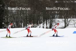 23.03.2024, Ulrichen, Switzerland (SUI): Susi Meinen (SUI), Flurina Volken (SUI), Aita Gasparin (SUI), (l-r) - Swiss Championships biathlon, mass, Ulrichen (SUI). www.nordicfocus.com. © Manzoni/NordicFocus. Every downloaded picture is fee-liable.