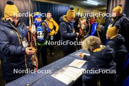 13.02.2024, Nove Mesto na Morave, Czechia (CZE): Event Feature: Checking rifle - IBU World Championships Biathlon, individual women, Nove Mesto na Morave (CZE). www.nordicfocus.com. © Manzoni/NordicFocus. Every downloaded picture is fee-liable.
