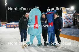 13.02.2024, Nove Mesto na Morave, Czechia (CZE): Gilonne Guigonnat (FRA, Jeanne Richartd (FRA), Sophie Chauveau (FRA), (l-r) - IBU World Championships Biathlon, individual women, Nove Mesto na Morave (CZE). www.nordicfocus.com. © Thibaut/NordicFocus. Every downloaded picture is fee-liable.