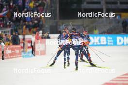 18.02.2024, Nove Mesto na Morave, Czechia (CZE): Tarjei Boe (NOR), Quentin Fillon Maillet (FRA), (l-r) - IBU World Championships Biathlon, mass men, Nove Mesto na Morave (CZE). www.nordicfocus.com. © Thibaut/NordicFocus. Every downloaded picture is fee-liable.