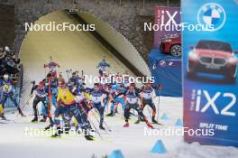 18.02.2024, Nove Mesto na Morave, Czechia (CZE): Johannes Kuehn (GER), Sturla Holm Laegreid (NOR), Benedikt Doll (GER), Philipp Nawrath (GER), (l-r) - IBU World Championships Biathlon, mass men, Nove Mesto na Morave (CZE). www.nordicfocus.com. © Thibaut/NordicFocus. Every downloaded picture is fee-liable.