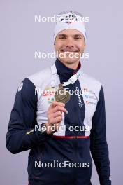 17.02.2024, Nove Mesto na Morave, Czechia (CZE): Emilien Jacquelin (FRA) - IBU World Championships Biathlon, medals, Nove Mesto na Morave (CZE). www.nordicfocus.com. © Manzoni/NordicFocus. Every downloaded picture is fee-liable.