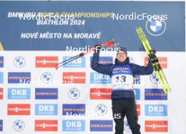 18.02.2024, Nove Mesto na Morave, Czechia (CZE): Quentin Fillon Maillet (FRA) - IBU World Championships Biathlon, medals, Nove Mesto na Morave (CZE). www.nordicfocus.com. © Thibaut/NordicFocus. Every downloaded picture is fee-liable.