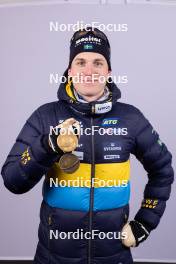17.02.2024, Nove Mesto na Morave, Czechia (CZE): Martin Ponsiluoma (SWE) - IBU World Championships Biathlon, medals, Nove Mesto na Morave (CZE). www.nordicfocus.com. © Manzoni/NordicFocus. Every downloaded picture is fee-liable.