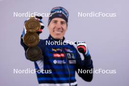 17.02.2024, Nove Mesto na Morave, Czechia (CZE): Quentin Fillon Maillet (FRA) - IBU World Championships Biathlon, medals, Nove Mesto na Morave (CZE). www.nordicfocus.com. © Manzoni/NordicFocus. Every downloaded picture is fee-liable.