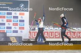 07.02.2024, Nove Mesto na Morave, Czechia (CZE): Ingrid Landmark Tandrevold (NOR), Johannes Thingnes Boe (NOR), (l-r) - IBU World Championships Biathlon, medals, Nove Mesto na Morave (CZE). www.nordicfocus.com. © Thibaut/NordicFocus. Every downloaded picture is fee-liable.